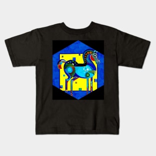 Horse Decorative Colorfull Abstract Print Kids T-Shirt